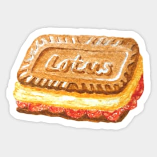 Lotus Biscoff Cookie Ice Cream Sandwich Watercolour Painting Sticker